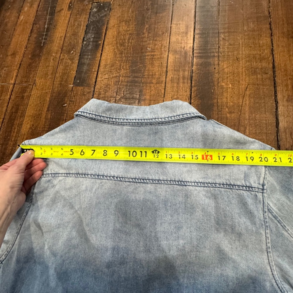 Wisteria Lane Stretch Denim Moto Jacket Zipper Belted NWT $78 X-Large‎ Jean #3 - Picture 15 of 15